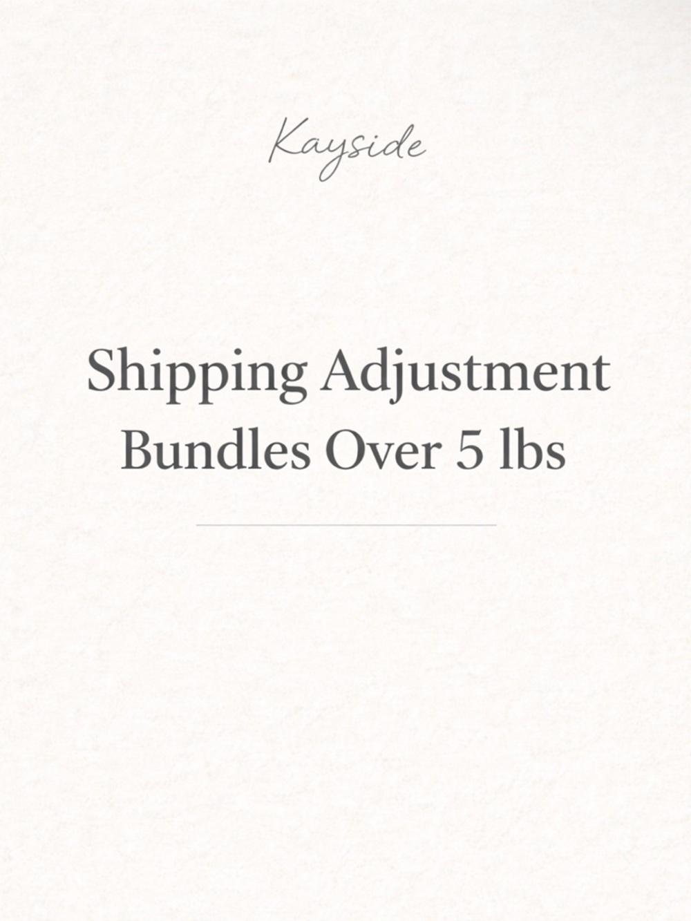 Shipping Adjustment | Bundle Over 5 lbs